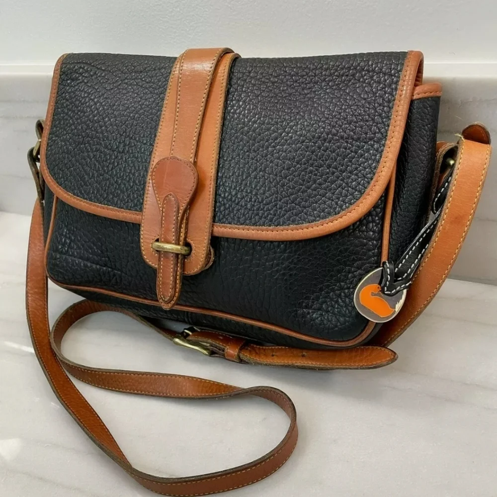DOONEY & BOURKE All Weather Leather Equestrian Vintage Satchel Crossbody Bag - Picture 3 of 16